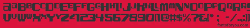 Alphatest Font – Black Fonts on Red Background