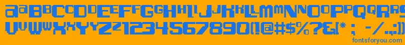 フォントAlphatest – オレンジの背景に青い文字