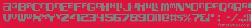 フォントAlphatest – 赤い背景に灰色の文字