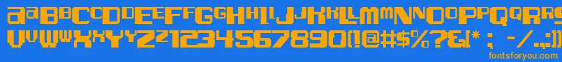 Alphatest Font – Orange Fonts on Blue Background