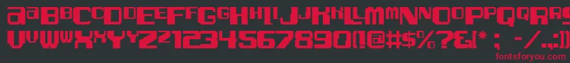 Alphatest Font – Red Fonts on Black Background