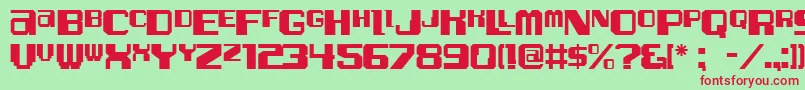 Alphatest Font – Red Fonts on Green Background