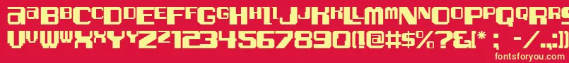 Alphatest Font – Yellow Fonts on Red Background