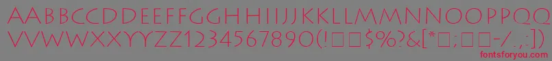 フォントAustereLightSsiExtraLight – 赤い文字の灰色の背景