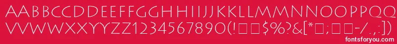フォントAustereLightSsiExtraLight – 赤い背景に白い文字