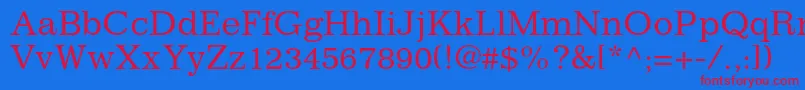 ImpressumstdRoman Font – Red Fonts on Blue Background