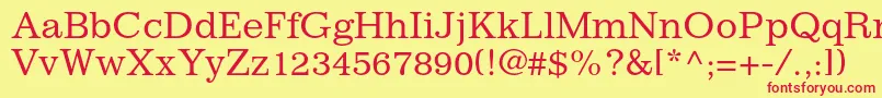 ImpressumstdRoman Font – Red Fonts on Yellow Background