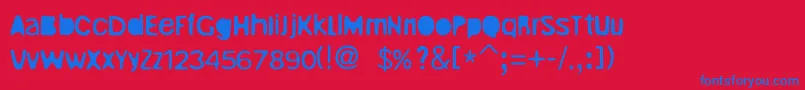 UnrulyRegular Font – Blue Fonts on Red Background