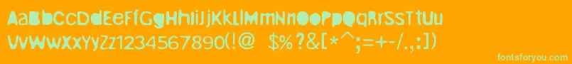 Lisätietoja UnrulyRegular-fontista UnrulyRegular-fontti – vihreät fontit oranssilla taustalla