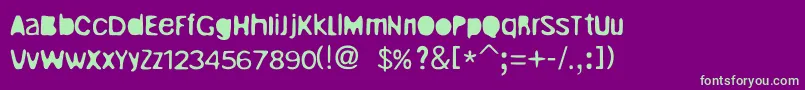 UnrulyRegular Font – Green Fonts on Purple Background