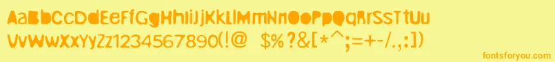 Police UnrulyRegular – polices orange sur fond jaune