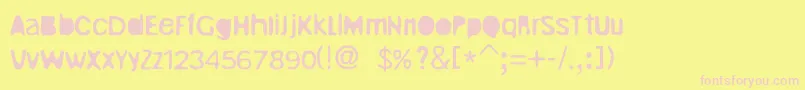 Fonte UnrulyRegular – fontes rosa em um fundo amarelo