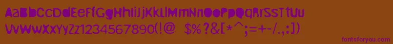 UnrulyRegular Font – Purple Fonts on Brown Background