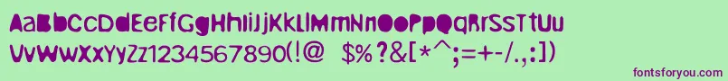UnrulyRegular Font – Purple Fonts on Green Background