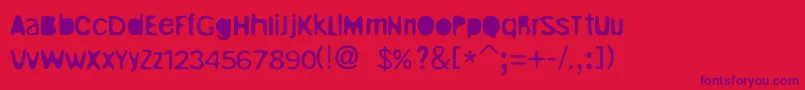 UnrulyRegular-Schriftart – Violette Schriften auf rotem Hintergrund