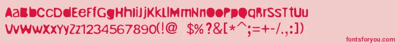 UnrulyRegular Font – Red Fonts on Pink Background