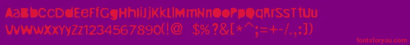 Czcionka UnrulyRegular – czerwone czcionki na fioletowym tle