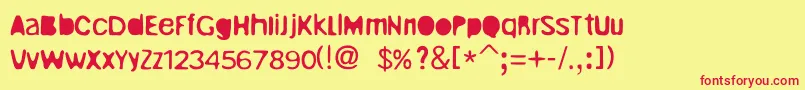 UnrulyRegular Font – Red Fonts on Yellow Background