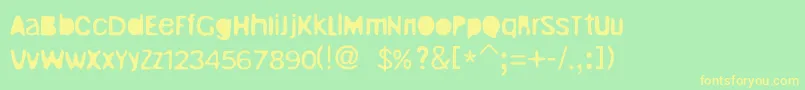 UnrulyRegular Font – Yellow Fonts on Green Background