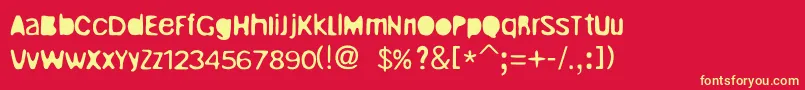 UnrulyRegular Font – Yellow Fonts on Red Background