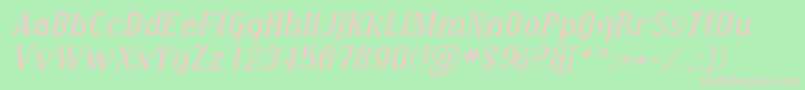 SfcovingtonexpItalic Font – Pink Fonts on Green Background