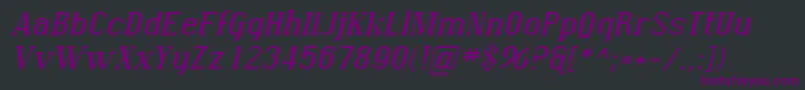フォントSfcovingtonexpItalic – 黒い背景に紫のフォント
