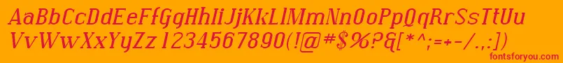 SfcovingtonexpItalic Font – Red Fonts on Orange Background