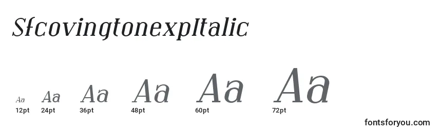 Размеры шрифта SfcovingtonexpItalic