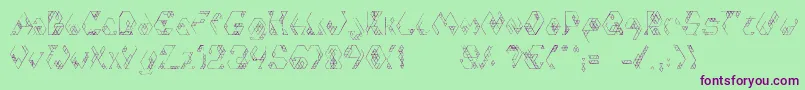 IsoHandmade Font – Purple Fonts on Green Background