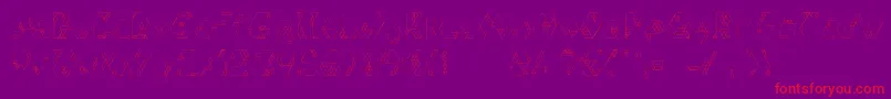 IsoHandmade-Schriftart – Rote Schriften auf violettem Hintergrund