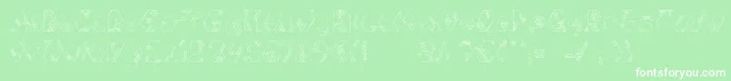 Шрифт IsoHandmade – белые шрифты на зелёном фоне