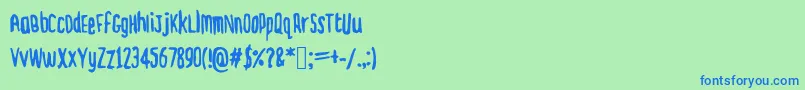 Шрифт Dickie – синие шрифты на зелёном фоне