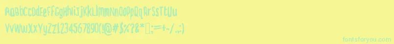 Dickie-Schriftart – Grüne Schriften auf gelbem Hintergrund