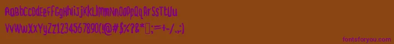 Dickie Font – Purple Fonts on Brown Background