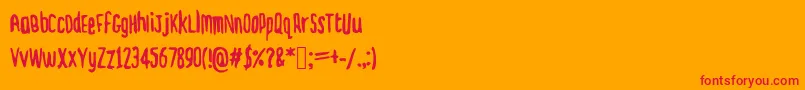 Dickie Font – Red Fonts on Orange Background