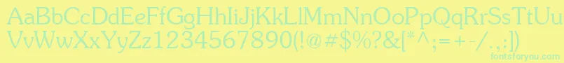 Шрифт Suevermeer4Lightsh – зелёные шрифты на жёлтом фоне