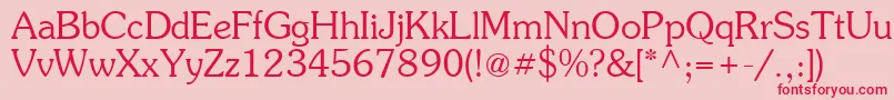 Suevermeer4Lightsh-Schriftart – Rote Schriften auf rosa Hintergrund