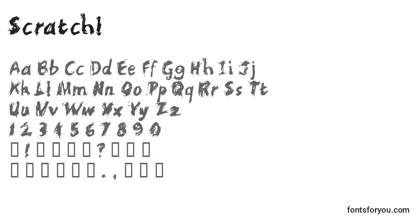 Scratchl Font – alphabet, numbers, special characters