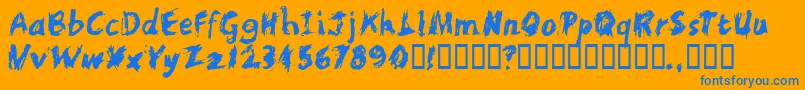 Scratchl Font – Blue Fonts on Orange Background