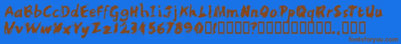 Scratchl Font – Brown Fonts on Blue Background