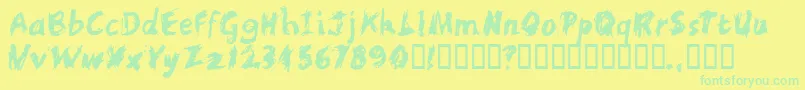 Scratchl Font – Green Fonts on Yellow Background