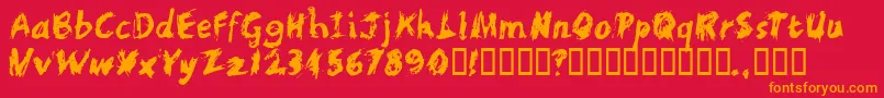 Scratchl Font – Orange Fonts on Red Background