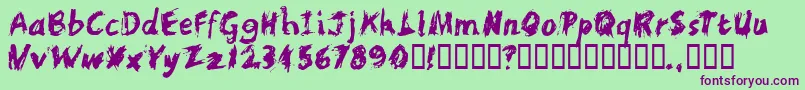 Scratchl Font – Purple Fonts on Green Background