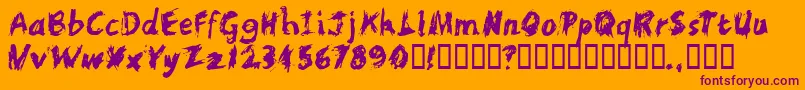 Scratchl Font – Purple Fonts on Orange Background