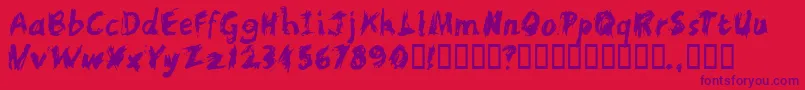 Scratchl Font – Purple Fonts on Red Background