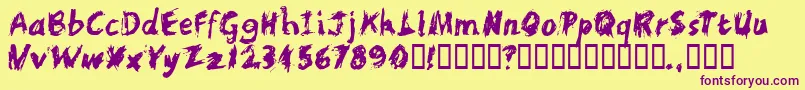 Scratchl Font – Purple Fonts on Yellow Background