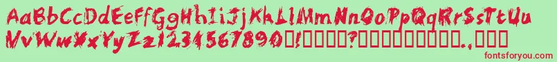 Scratchl Font – Red Fonts on Green Background