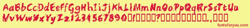 Scratchl Font – Red Fonts on Yellow Background