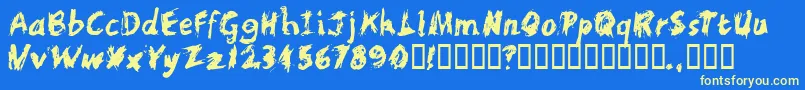 Scratchl Font – Yellow Fonts on Blue Background