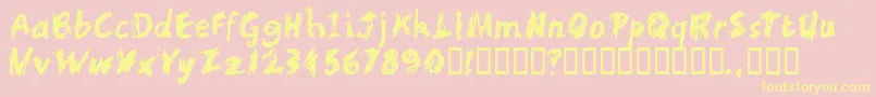 Scratchl Font – Yellow Fonts on Pink Background